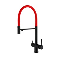 Robinet de cuisine moderne en acier inoxydable 304 avec douchette extractible chaud/froid et cartouche céramique pour usage hôtelier