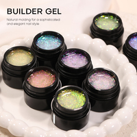 Kit de Construction d'Ongles en Gel UV Scintillant Écologique et Non Toxique pour Designer DIY avec Lampe LED/UV 50ml, Gel Dur OEM Sans Chaleur et Sans HEMA
