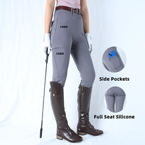 Leggings de equitación para mujer, pantalones de equitación con asiento completo de silicona, leggings con bolsillos laterales, pantalones de equitación con silicona. - Product Image 1