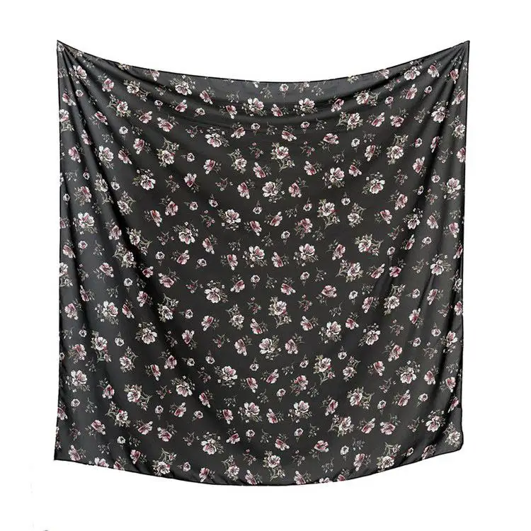 Oem Nieuwe Chiffon Sjaal Malaysia Bedrukt Bloemen Dames Hoofddoek 115*115Cm Grote Vierkante Sjaal Decoratie Sjaal Sjaal