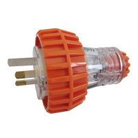 CHENF 56P315 Série 56 Prise électrique industrielle étanche à la poussière et à l'eau IP66 3 broches 10A 250V Norme australienne avec anneau de verrouillage orange