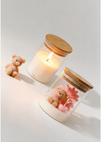 Bougies en verre réutilisables en forme d'ours, 6 styles, multiples senteurs, cire de soja et de paraffine, écologiques, pour la décoration intérieure, les fêtes et les bars, durée de combustion de 10 à 15 heures