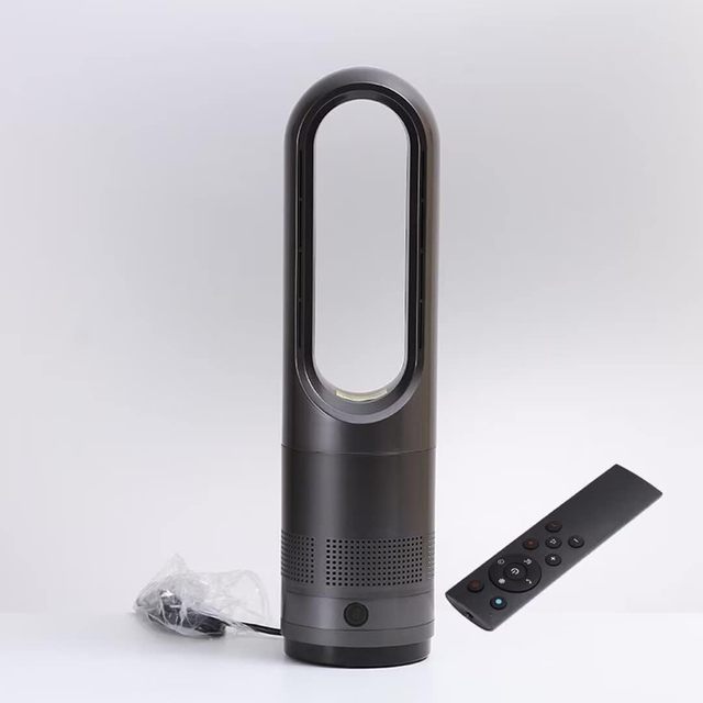 Smart Electric Bladeless Air Purifier Cooling Heating Timer Digital Control Floor Fan Household Plastic Fan 8000RPM