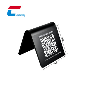 Tùy chỉnh màu đen Acrylic NFC đứng đôi bên có thể đọc được NFC <span class=keywords><strong>menu</strong></span> đứng với mã QR - Product Image 2