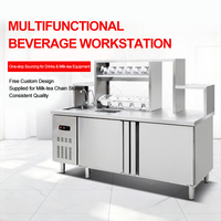 Comptoir de préparation réfrigéré multifonctionnel à double température pour bars à boissons commerciaux et salons de thé
