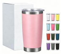 Gobelet isotherme de voyage 20 oz, bouteilles en acier inoxydable avec revêtement en poudre, tasse à vide gravée au laser, impression 3D, logo personnalisé