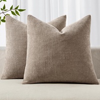 Housse de coussin personnalisable de forme carrée, style vintage, couleur unie, chenille, motif bambou tridimensionnel, fermeture éclair invisible