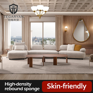 EU Comfortable Modern Home Living Modular Furniture Hotel Sectional Set Skin-friendly Fabric Living Room Set - Product Image 1