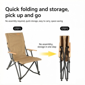 Silla Plegable Reforzada para Exteriores Sea Dog con Reposabrazos de Soporte Completo, Respaldo Alto, Sillón Moderno de Hierro para Camping y Patio - Product Image 5