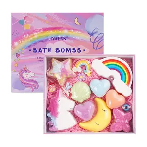 Varie forme i più venduti colorati ricchi di bolle da bagno Fizzies giocattoli Set regalo a sorpresa bombe da bagno arcobaleno biologico vegano per bambini