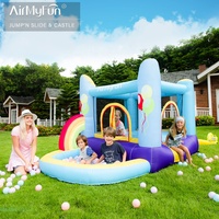 AirMyFun Kids Play Ballon Rainbow Gonflable Jump Bouncy Castle Bounce House With Ball Pool