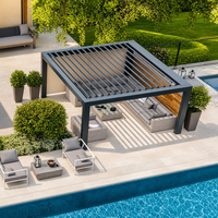 Pergola bioclimatique de luxe sur mesure en aluminium rétractable, abri solaire extérieur de haute qualité, installation facile, motorisée, avec éclairage LED pour balcon