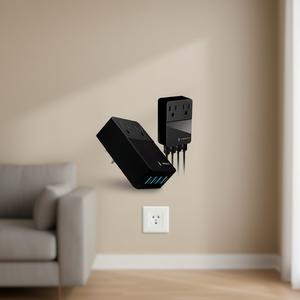 Estación de Carga de Pared Naztech con 2 Tomas de Corriente y 4 Puertos USB para Carga de Múltiples Dispositivos, Color Negro - Product Image 2