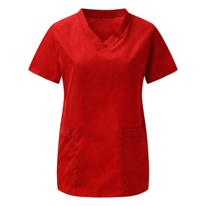 Nouveau T-shirt d'hôpital élégant, antibactérien, écologique, en polyester et coton tissé, personnalisé, doux, à manches courtes, pour le personnel soignant - Product Image 2