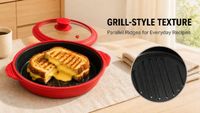 Plaque de cuisson ronde en silicone écologique pour micro-ondes avec couvercle, antiadhésive, pour sandwichs, toasts, paninis et aliments grillés