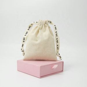 Custom Logo High Quality Recyclable Jewelry Cotton Pouch with Dust Bag for Gift & Craft - Product Image 1