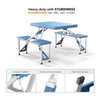 Table de pique-nique pliable Portable 4 places en plastique PP, table de promotion de supermarché