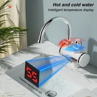 Robinet de chauffage instantané électrique 3000W Chauffe-eau sans réservoir Température réglable Chauffage rapide Robinet Affichage numérique pour salle de bain