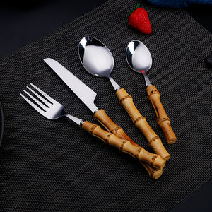 Cubiertos de Acero Inoxidable 304 con Mango de Bambú <span class=keywords><strong>GEMEI</strong></span> a Precio Directo de Fábrica - Product Image 4