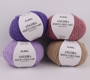 50กรัม300เมตร Angora <span class=keywords><strong>2</strong></span>มิลลิเมตรเลื่อม Lurex เส้นด้ายย้อมยาวขนมิงค์ยาวความดื้อรั้นสูงนุ่มฟูสำหรับถัก - Product Image 6