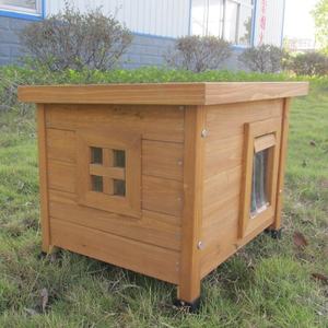 Pencere tasarımı kapalı açık ahşap kedi evi kafes PVC kapı kanat - Product Image 2