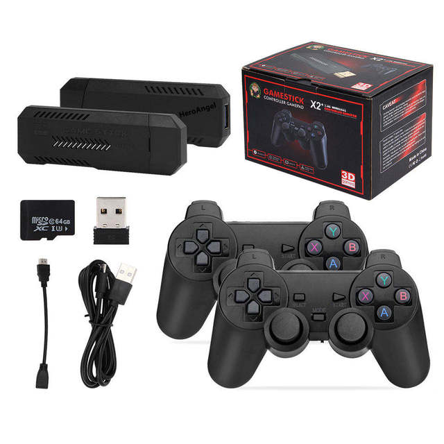 Best Selling X2 Plus Game Stick GD10 Plus Mini Game Player 4K Retro HD Console GD10 64GB Built in 30000 Games for N64/SNESlu