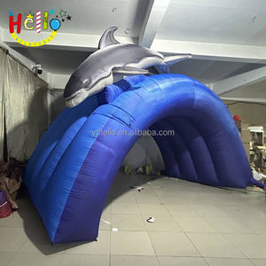 Mundo submarino océano tema delfín túnel azul <span class=keywords><strong>acuario</strong></span> arco inflable - Product Image 5
