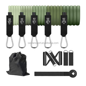 Sanfan 4 Cấp Nhiệm Vụ Nặng Nề Có Thể Điều Chỉnh Phòng Tập Thể Dục Tập Thể Dục Tập Thể Dục Đàn Hồi 11Pcs Tpr Resistance Bands Ống Bộ - Product Image 4