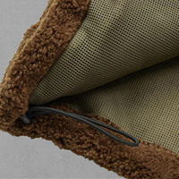 Streetwear Broderie Patch Logo Épais Lourd Hiver Veste Sherpa Polaire Kaki Hommes Manteaux Avec Poches Inclinées