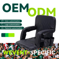 Chaise de stade pliable et inclinable portable, chaise de salle à manger en métal avec coussin rembourré, accoudoir et support dorsal OEM