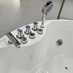 Hiện Đại Trắng Acrylic freestanding bồn tắm nước nóng 4-người hydromassage ngâm trung tâm dẫn ánh sáng massage nước KHÁCH SẠN Vòi bao gồm - Product Image 4