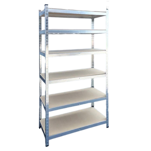מדפי מתכת מגולוונים בעלי 5 קומות בגדלים שונים לאחסון במחסן - Product Image 1