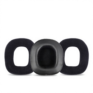 Almohadillas de Repuesto para Auriculares Logitech Astro A50 A40 Gen4 Gen3, Almohadillas de Espuma Acústica de Terciopelo y Franela Negra - Product Image 1