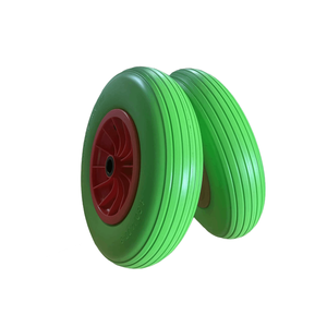लाइन पैटर्न हरे लाल प्लास्टिक रिम 4.00-8 व्हीलबैरो फोम व्हील - Product Image 1
