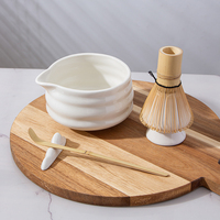 Ensemble de 9 pièces pour le thé matcha, bol en céramique blanc fait main avec logo personnalisé, fouet, cuillère en bambou, boîte cadeau