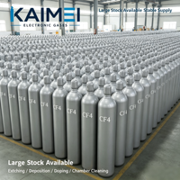 Cilindro de Gas de Acero sin Costuras de 44L/47L para Limpieza y Grabado de Semiconductores CF4 con Válvula DISS716