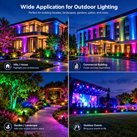 Lampe spot LED extérieure RGBW à changement de couleur, IP67, résistante aux intempéries, éclairage paysager basse tension pour bâtiments et arbres