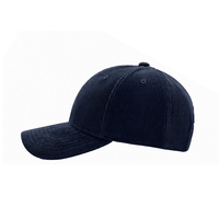 Casquette de baseball en velours côtelé personnalisée avec logo, 6 panneaux structurés, couleur unie, visière incurvée, OEM ODM