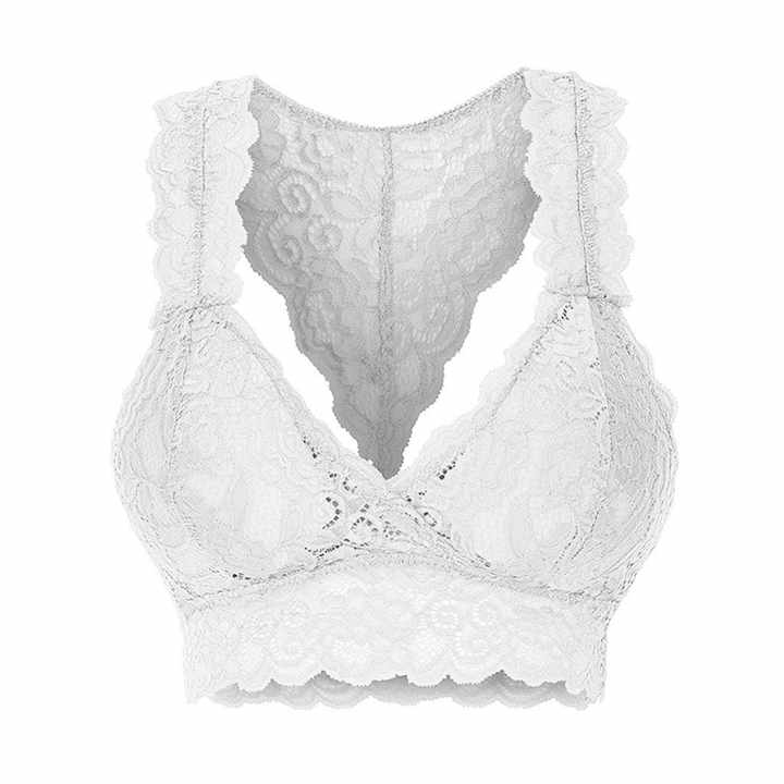 Bralette In Pizzo Traspirante Per Donna, Coppe Aperte, Vestibilità Regolare S-XL, Senza Ferretto, In Poliestere E Pizzo