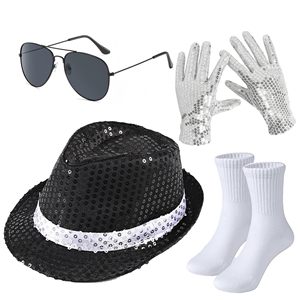 SOLPOP Disfraces <span class=keywords><strong>de</strong></span> Discoteca <span class=keywords><strong>de</strong></span> <span class=keywords><strong>los</strong></span> 70 para Hombre, Accesorios <span class=keywords><strong>de</strong></span> Disfraz <span class=keywords><strong>de</strong></span> Estrella Pop, Guantes <span class=keywords><strong>de</strong></span> Lentejuelas, Sombrero Fedora Negro, Gafas <span class=keywords><strong>de</strong></span> Sol, Calcetines, Fiesta Temática <span class=keywords><strong>de</strong></span> <span class=keywords><strong>los</strong></span> <span class=keywords><strong>80</strong></span> y 90 - Product Image 1