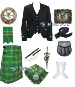 Tenue large en Tartan pour femmes, 8 pièces, sportive, ceinture, Plaid, broche, pinces, épingles, manteau, chaussettes,