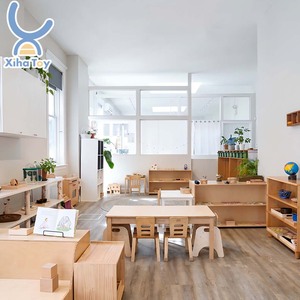 Ensemble de meubles d'environnement de classe <span class=keywords><strong>maternelle</strong></span> personnalisé, table et chaise en bois Montessori, coin lecture pour école <span class=keywords><strong>maternelle</strong></span>, garderie, crèche, tout-petits - Product Image 1