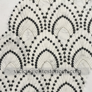 Fábrica al por mayor mármol natural blanco y negro a cuadros azulejo Carrara mármol mosaico azulejo - Product Image 3