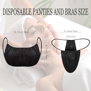 100 piezas Bikini Tanga desechable Miss Shorts para mujer Bragas Tela no tejida Calzoncillos de diamantes de imitación - Product Image 2