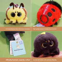Nouveau Porte-clés Insecte Mignon du Jardin, Pendentif Peluche Super Douce Abeille Moustique Araignée avec Boucle de Suspension, Cadeau en Gros