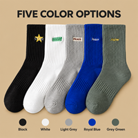 Chaussettes de sport athlétiques en coton mélangé côtelé pour hommes, avec logo personnalisé brodé, marque privée OEM, pour l'entraînement quotidien
