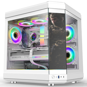 2025 mới chơi game PC trường hợp hai mặt kính ATX trường hợp máy tính tháp giữa chơi game PC ATX PC Trường hợp với màn hình LCD - Product Image 1