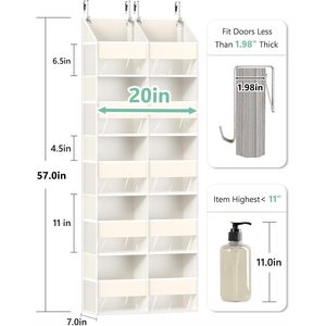 Organisateur suspendu pour porte, 5 niveaux, 10 grandes poches, 10 poches en filet, rangement pour bébé - Product Image 2