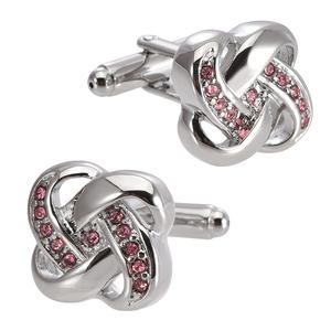 Gemelos Elegantes de Cristal con Diseño de Nudo de Amor, Accesorio de Moda para <span class=keywords><strong>Traje</strong></span> de Hombre, Joyería Moderna para Boda y Esmoquin - Product Image 2