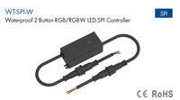 Contrôleur LED SPI RGB/RGBW étanche IP67 Skydance 5-24VDC à 2 boutons WT-SPI-W avec contrôle Tuya/Vocal pour bandes LED blanches, RGB, RGBW